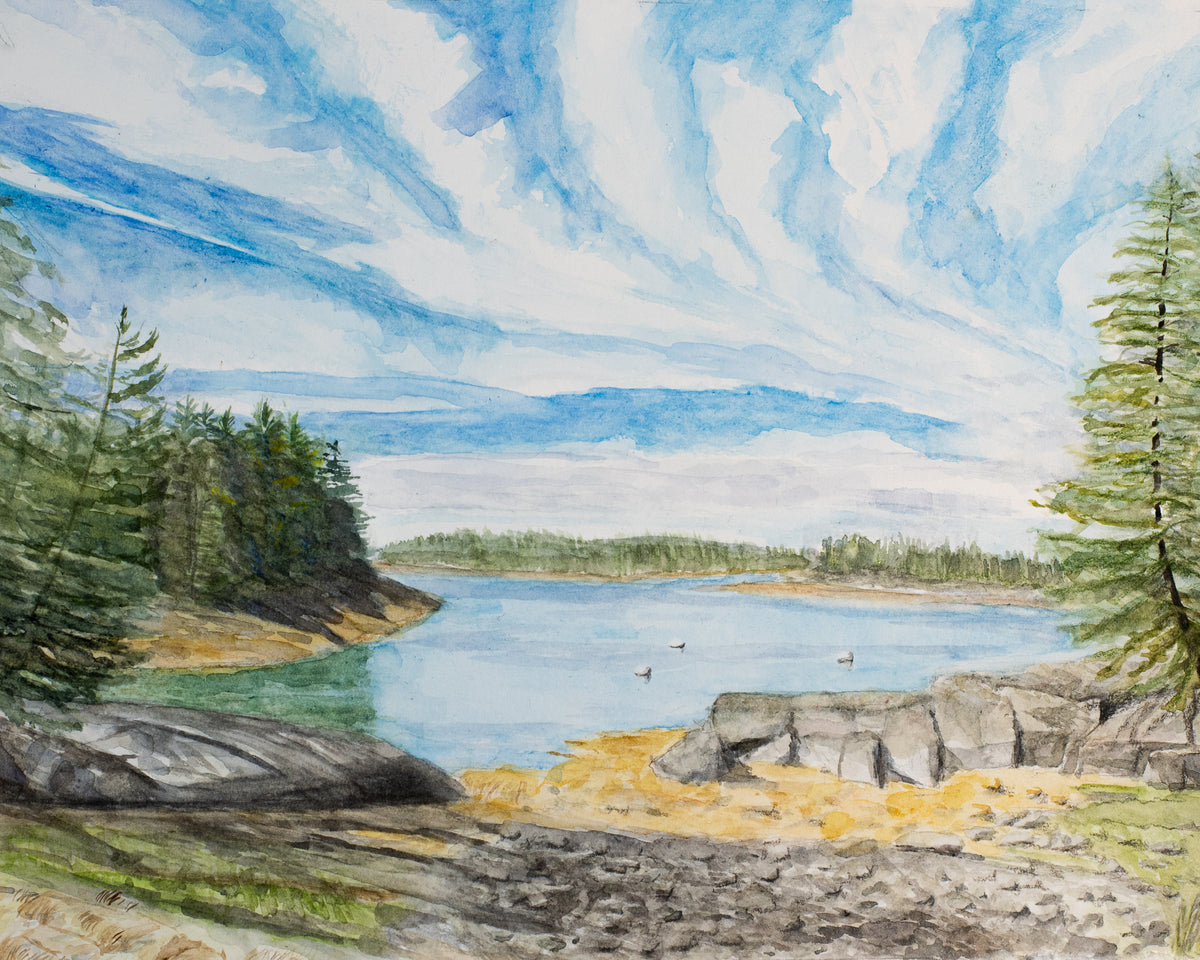 Seaweed on the Shore Watercolor Painting Art Print
